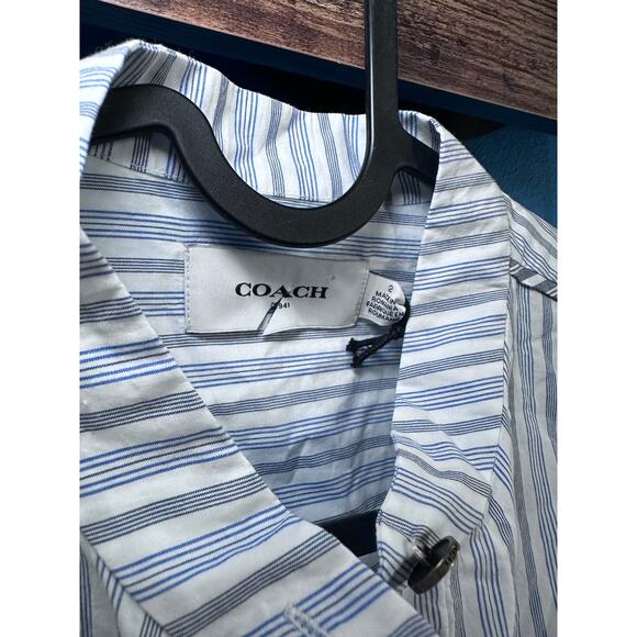 Coach Stripe Shirt Blue White Boho Dress 2 NWT - Picture 6 of 12